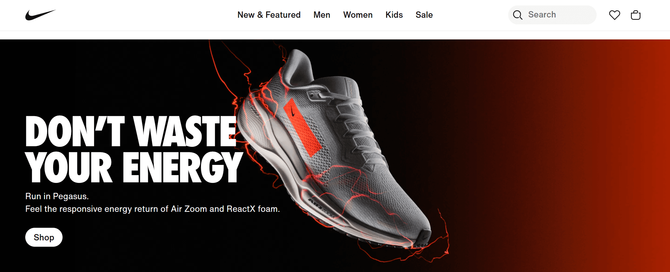 nike navigation bar