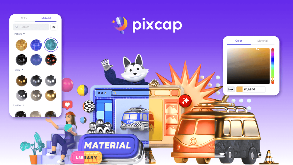 Elevate Your 3D Designs with Pixcap's Material Library