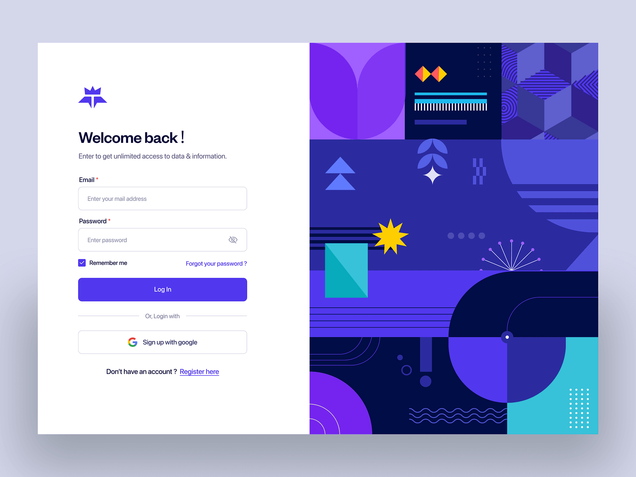 Login Page UI of Terra