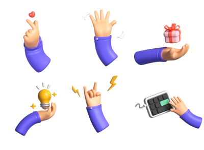 10 Hand Gestures Icon Pack 3d pack of graphics and illustrations