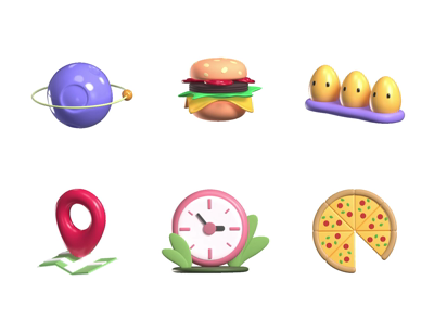 12 Fun Loading Icons 3d pack of graphics and illustrations