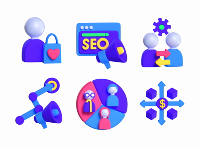 28 Target Audience Icon Pack 3d pack of graphics and illustrations