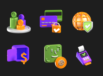 12 Paquete de iconos de banca segura 3d pack of graphics and illustrations