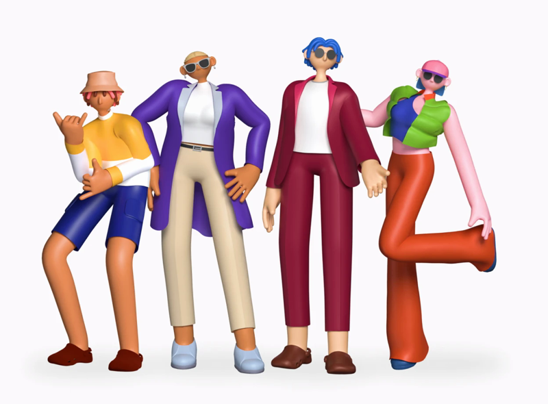 12 Pack de personajes de moda 3d pack of graphics and illustrations