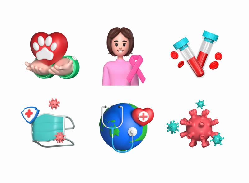 13 World Healthcare Icon Pack 3d pack of graphics and illustrations