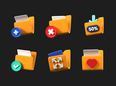 9 Animated Folder Icon Pack 3d pack of graphics and illustrations