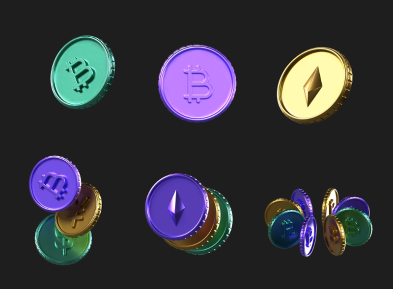 12 Coins Icon Pack 3d pack of graphics and illustrations