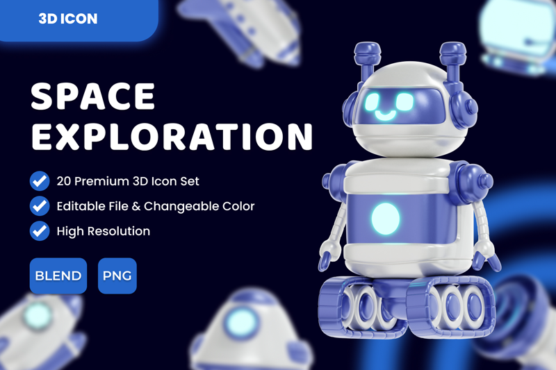 14 Space Exploration  3d pack of graphics and illustrations