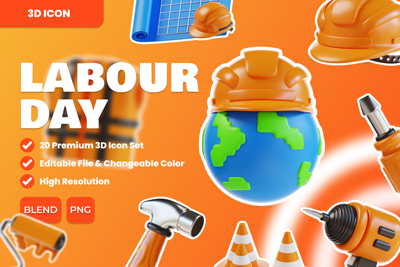 20 Labour Day  3d pack of graphics and illustrations