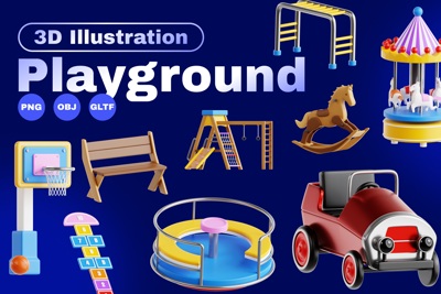 20 Parque infantil 3d pack of graphics and illustrations