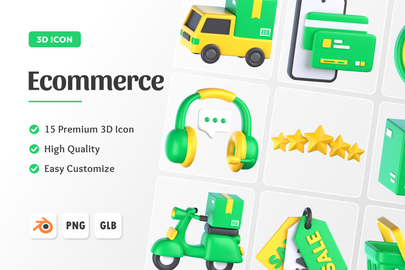 13 Ecommerce  3d pack of graphics and illustrations