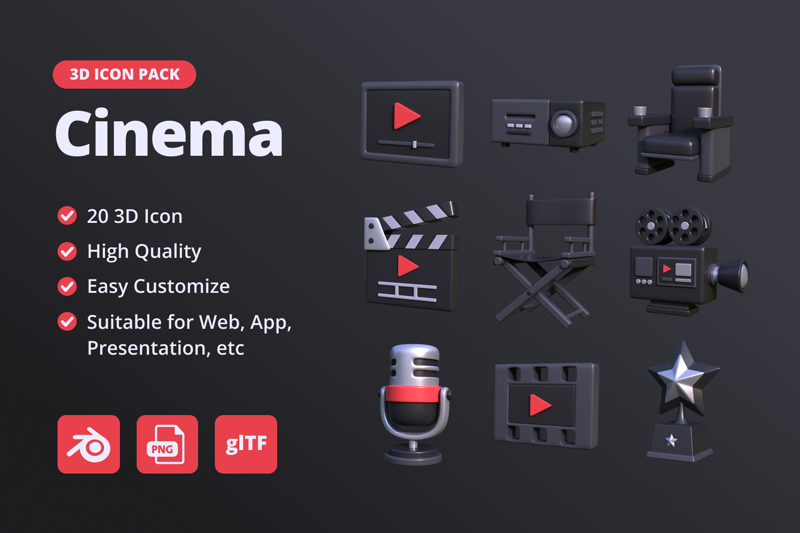 18 Kino 3d pack of graphics and illustrations