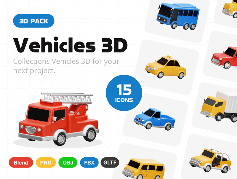 15 Fahrzeug 3d pack of graphics and illustrations