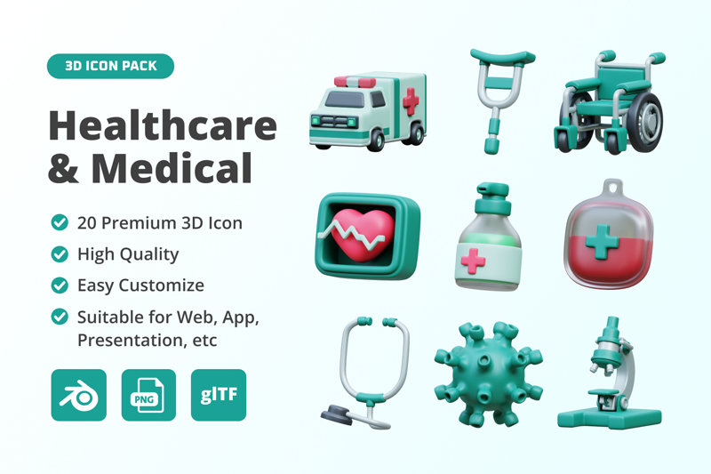 20 Medical   3d pack of graphics and illustrations