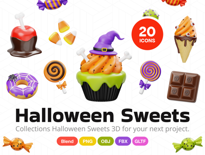 12 Halloween Süß 3d pack of graphics and illustrations