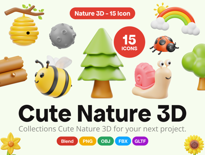 15 Niedliche Natur 3d pack of graphics and illustrations