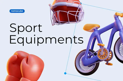 24 Sport Equipment 3d pack of graphics and illustrations