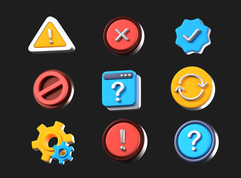 12 Respuestas esenciales Paquete de iconos animados 3d pack of graphics and illustrations