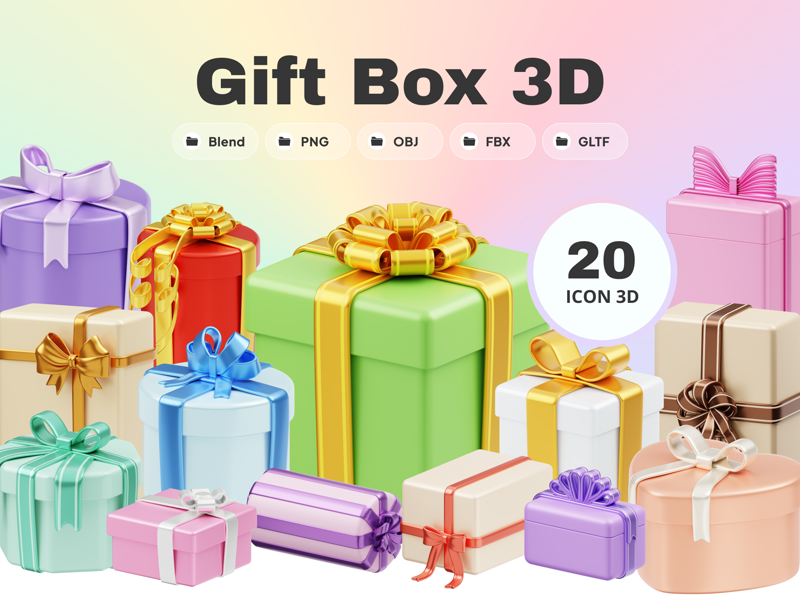 13 Giftbox 3d pack of graphics and illustrations