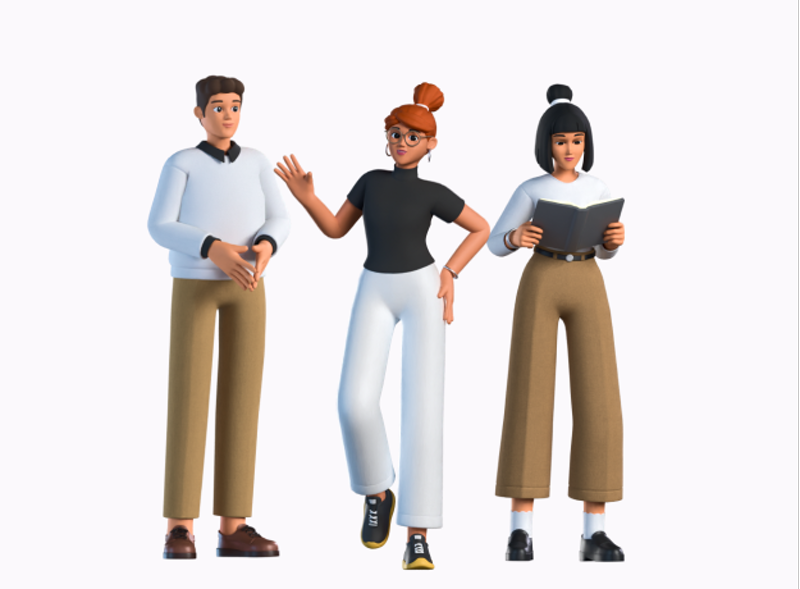 9 Casual Office Outfit Characters Vol.1 3d pack of graphics and illustrations