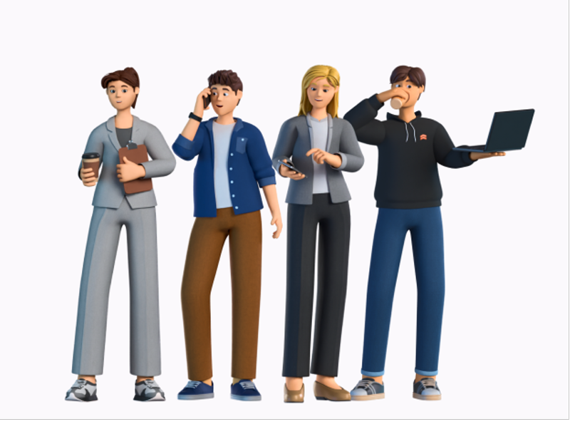 12 Personagens de tecnologia e bancos 3d pack of graphics and illustrations