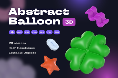 19 Abstract Balloon 3d pack of graphics and illustrations