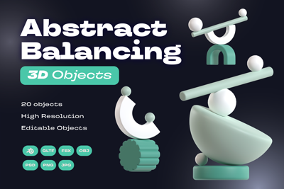 20 Abstract Balancing 3d pack of graphics and illustrations