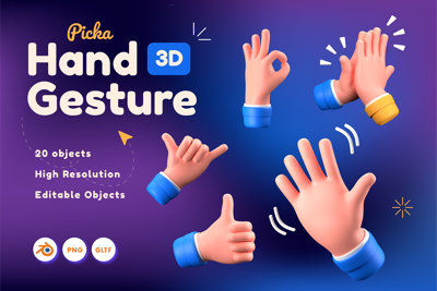 18 Gesto de la mano 3d pack of graphics and illustrations