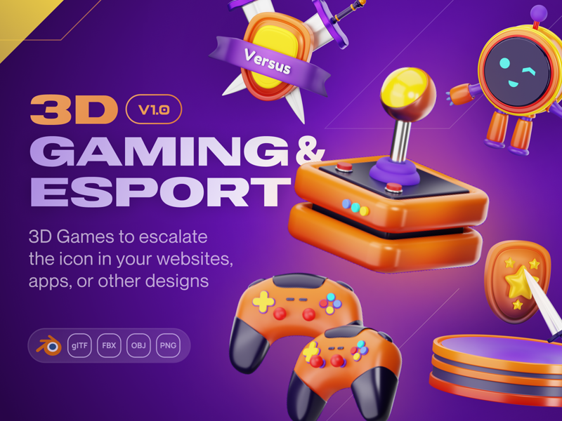 11 Gaming & Esport 3d pack of graphics and illustrations