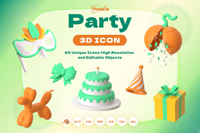 20  Party 3d pack of graphics and illustrations