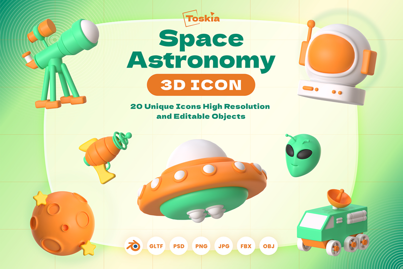 19 宇宙天文学 3d pack of graphics and illustrations