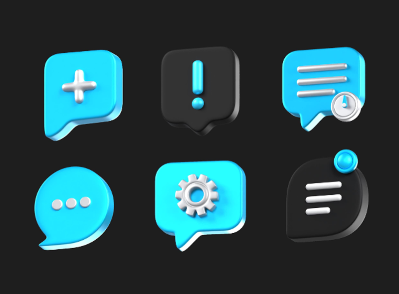 9 Essential Chat Animated Icon Pack 3d pack of graphics and illustrations