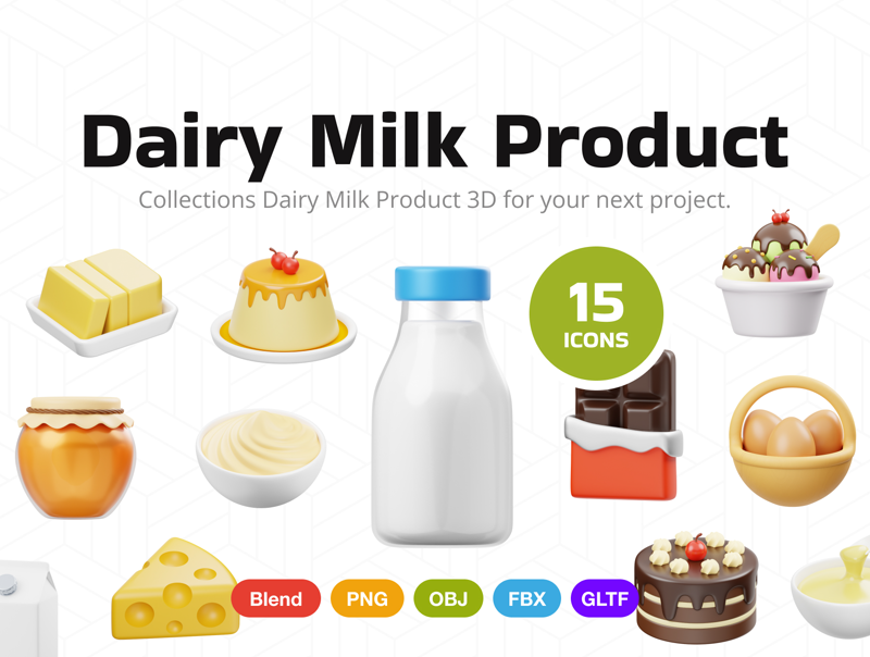 15 Dairy Milk Product 3d pack of graphics and illustrations