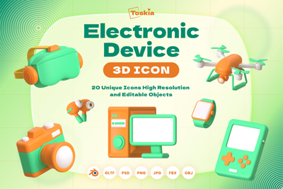 18 Dispositivo electrónico 3d pack of graphics and illustrations