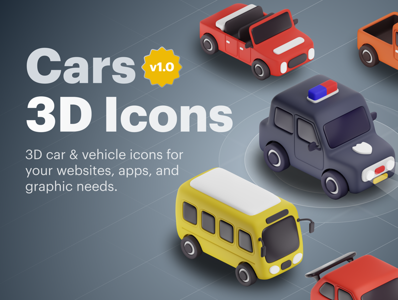 10 自動車 3d pack of graphics and illustrations