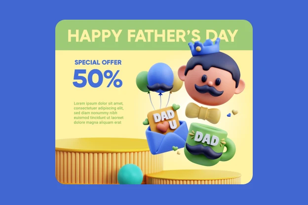 15 Father's Day 3d pack of graphics and illustrations