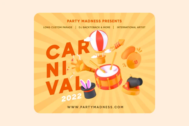 19 Carnival Day 3d pack of graphics and illustrations