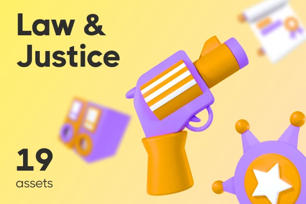 19 Law & Justice 3d pack of graphics and illustrations