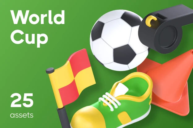25 World Cup 3d pack of graphics and illustrations