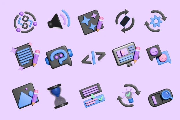 20 AI - UI Icon Kit 3d pack of graphics and illustrations