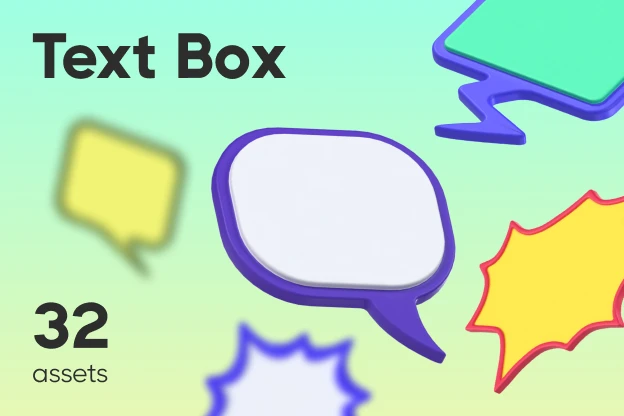 31 Text Box 3d pack of graphics and illustrations