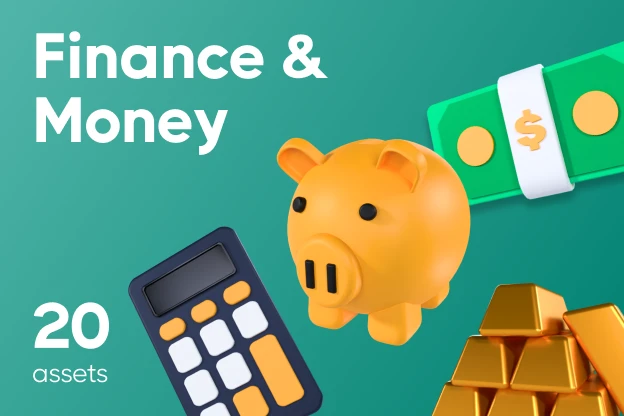 20 Finance & Money 3d pack of graphics and illustrations