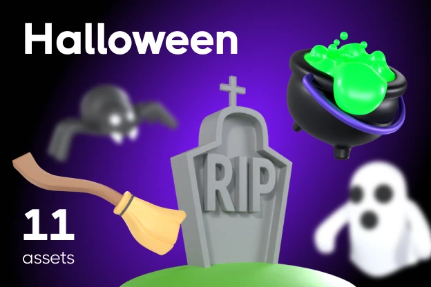 11 Halloween 3d pack of graphics and illustrations
