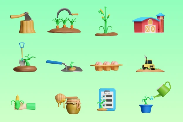 23 Farm 3d pack of graphics and illustrations