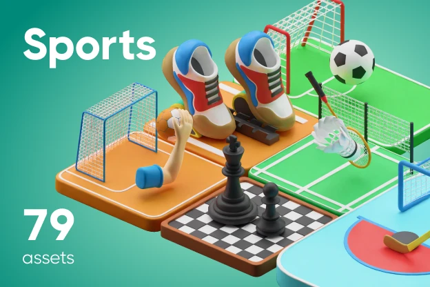 79 Sport 3d pack of graphics and illustrations