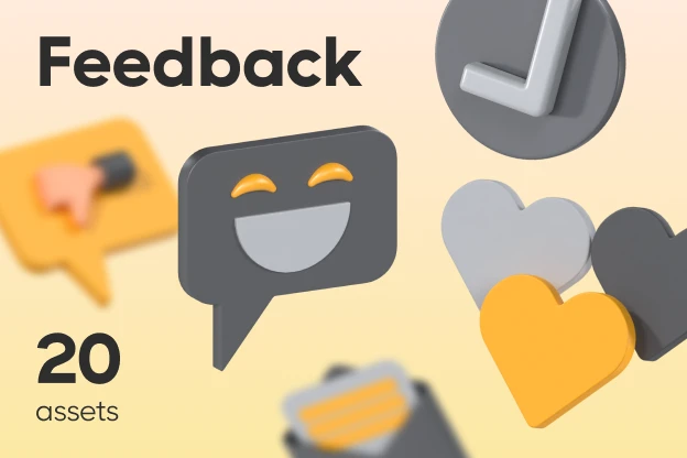 20 Feedback 3d pack of graphics and illustrations