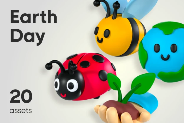 20 Earth Day 3d pack of graphics and illustrations