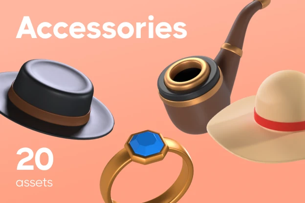 20 Accessories 3d pack of graphics and illustrations