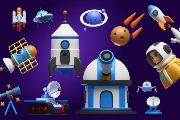 15 Space Machines 3d pack of graphics and illustrations