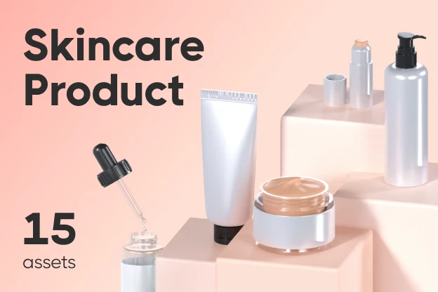 15 Skincare Product 3d pack of graphics and illustrations